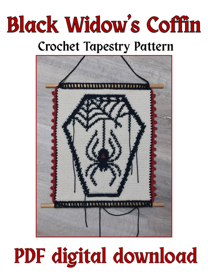 Black Widow's Coffin Tapestry - Digital Crochet Pattern