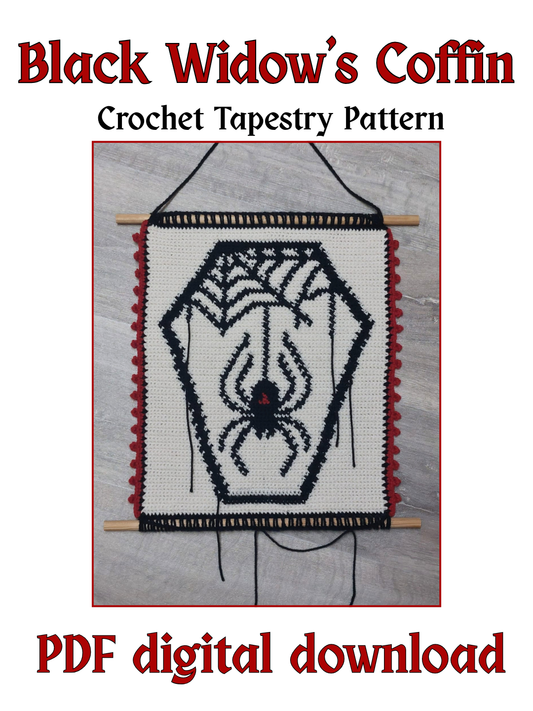 Black Widow's Coffin Tapestry - Digital Crochet Pattern