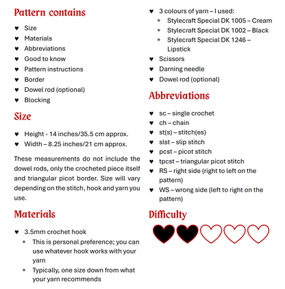 Lover's Web Tapestry - Digital Crochet Pattern